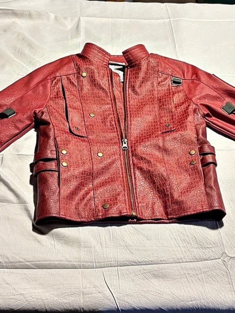 Marvel Guardians of the Galaxy Star-Lord Faux Leather Jacket Red Youth Medium